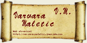 Varvara Maletić vizit kartica